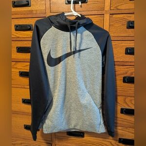 Nike Men's Gray and Black Hoodie